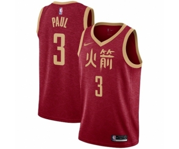 Youth Nike Houston Rockets #3 Chris Paul Swingman Red NBA Jersey - 2018-19 City Edition