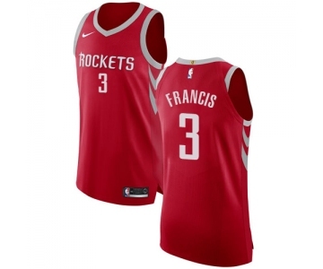 Youth Nike Houston Rockets #3 Steve Francis Authentic Red Road NBA Jersey - Icon Edition