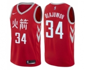 Youth Nike Houston Rockets #34 Hakeem Olajuwon Swingman Red NBA Jersey - City Edition