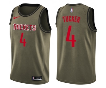 Youth Nike Houston Rockets #4 PJ Tucker Swingman Green Salute to Service NBA Jersey