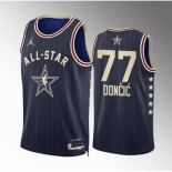 Men 2024 All Star #77 Luka Doncic Navy Stitched Basketball Jersey