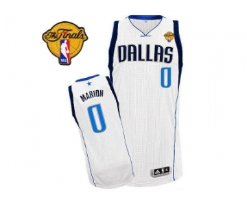 Men Dallas Mavericks 2011 Finals Patch #0 Shawn Marion Revolution 30 White Stitched NBA Jersey