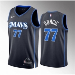 Men Dallas Mavericks #77 Luka Doncic Black 2023 24 City Edition Stitched Basketball Jersey