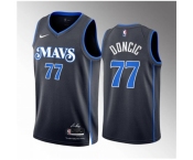 Men Dallas Mavericks #77 Luka Doncic Black 2023 24 City Edition Stitched Basketball Jersey