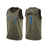 Men Nike Dallas Mavericks #1 Dennis Smith Jr. Green Salute to Service NBA Swingman Jersey