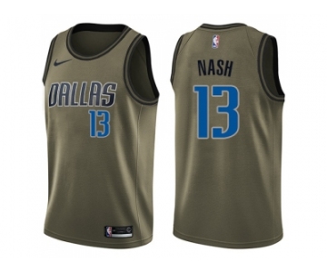 Men Nike Dallas Mavericks #13 Steve Nash Green Salute to Service NBA Swingman Jersey