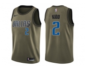 Men Nike Dallas Mavericks #2 Jason Kidd Green Salute to Service NBA Swingman Jersey