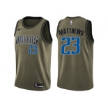 Men Nike Dallas Mavericks #23 Wesley Matthews Green Salute to Service NBA Swingman Jersey