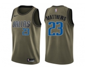 Men Nike Dallas Mavericks #23 Wesley Matthews Green Salute to Service NBA Swingman Jersey