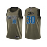 Men Nike Dallas Mavericks #30 Seth Curry Green Salute to Service NBA Swingman Jersey