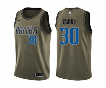 Men Nike Dallas Mavericks #30 Seth Curry Green Salute to Service NBA Swingman Jersey