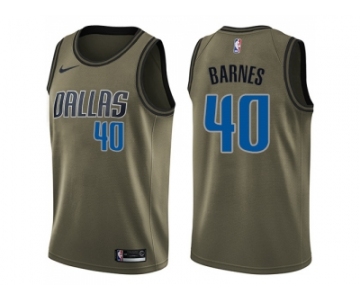 Men Nike Dallas Mavericks #40 Harrison Barnes Green Salute to Service NBA Swingman Jersey