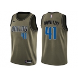 Men Nike Dallas Mavericks #41 Dirk Nowitzki Green Salute to Service NBA Swingman Jersey