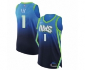 Men's Dallas Mavericks #1 Courtney Lee Authentic Blue Basketball Jersey - 2019-20 City Edition