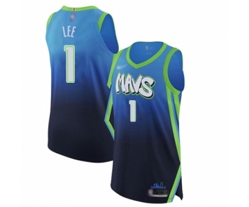 Men's Dallas Mavericks #1 Courtney Lee Authentic Blue Basketball Jersey - 2019-20 City Edition