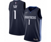 Men's Dallas Mavericks #1 Courtney Lee Authentic Navy Finished Basketball Jersey - Statement Edition