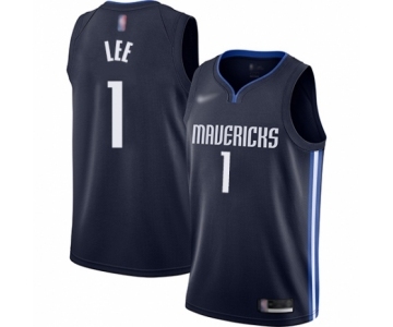 Men's Dallas Mavericks #1 Courtney Lee Authentic Navy Finished Basketball Jersey - Statement Edition