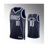 Men's Dallas Mavericks #10 Dorian Finney-Smith Navy Statement Edition Stitched Basketball Jersey