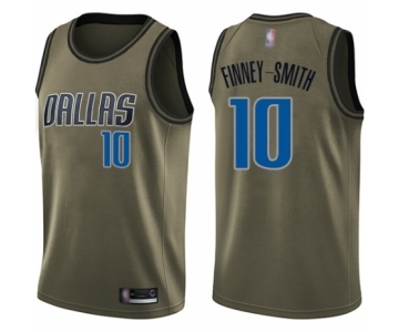 Men's Dallas Mavericks #10 Dorian Finney-Smith Swingman Green Salute to Service Basketball Jersey