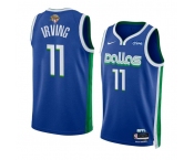 Men's Dallas Mavericks #11 Kyrie Irving Blue 2024 Finals City Edition Stitched Basketball Jersey