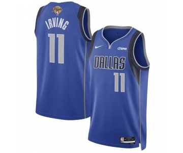 Men's Dallas Mavericks #11 Kyrie Irving Blue 2024 Finals Icon Edition Stitched Basketball Jersey