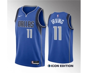 Men's Dallas Mavericks #11 Kyrie Irving Blue Icon Edition Stitched Basketball Jersey