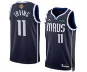 Men's Dallas Mavericks #11 Kyrie Irving Navy 2024 Finals Statement Edition Stitched Basketball Jersey