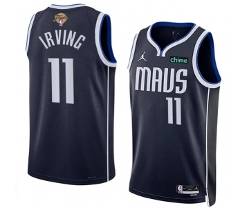 Men's Dallas Mavericks #11 Kyrie Irving Navy 2024 Finals Statement Edition Stitched Basketball Jersey