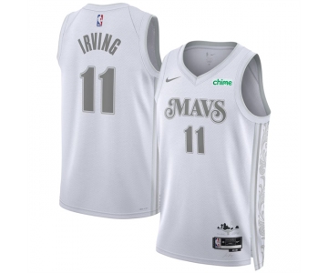 Men's Dallas Mavericks #11 Kyrie Irving White 2024-25 City Edition Stitched Basketball Jersey