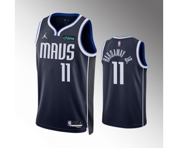 Men's Dallas Mavericks #11 Tim Hardaway Jr. Navy Statement Edition Stitched Basketball Jersey