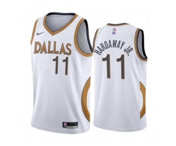 Men's Dallas Mavericks #11 Tim Hardaway Jr. White City Edition New Uniform 2020-21 Stitched Basketball Jersey