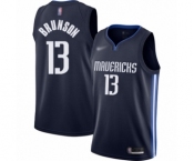 Men's Dallas Mavericks #13 Jalen Brunson Authentic Navy Finished Basketball Jersey - Statement Edition