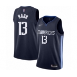 Men's Dallas Mavericks #13 Steve Nash Authentic Navy Finished Basketball Jersey - Statement Edition