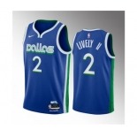 Men's Dallas Mavericks #2 Dereck Lively II Blue 2023 Draft City Edition Stitched Basketball Jersey