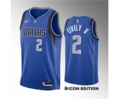 Men's Dallas Mavericks #2 Dereck Lively II Blue 2023 Draft Icon Edition Stitched Basketball Jersey