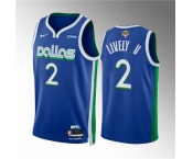 Men's Dallas Mavericks #2 Dereck Lively II Blue 2024 Finals City Edition Stitched Basketball Jersey