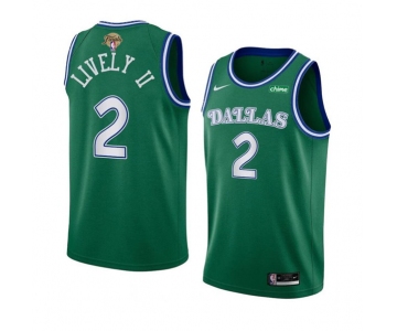 Men's Dallas Mavericks #2 Dereck Lively II Green 2024 Finals Classic Edition Stitched Basketball Jersey