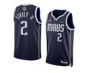 Men's Dallas Mavericks #2 Dereck Lively II Navy 2024 Finals Statement Edition Stitched Basketball Jersey