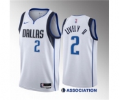 Men's Dallas Mavericks #2 Dereck Lively II White 2023 Draft Association Edition Stitched Basketball Jersey