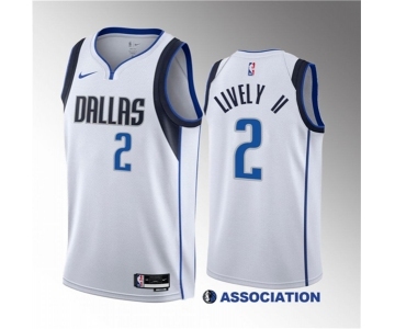 Men's Dallas Mavericks #2 Dereck Lively II White 2023 Draft Association Edition Stitched Basketball Jersey