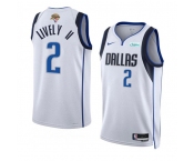 Men's Dallas Mavericks #2 Dereck Lively II White 2024 Finals Association Edition Stitched Basketball Jersey