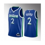 Men's Dallas Mavericks #2 Kyrie Irving Blue City Edition Stitched Basketball Jersey