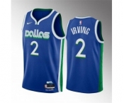 Men's Dallas Mavericks #2 Kyrie Irving Blue City Edition Stitched Basketball Jersey