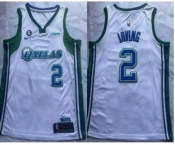 Men's Dallas Mavericks #2 Kyrie Irving White With 6 Patch Nike 2022 City Edition Swingman Stitched Jersey