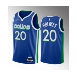 Men's Dallas Mavericks #20 Richaun Holmes Blue 2023 Draft City Edition Stitched Basketball Jersey