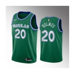 Men's Dallas Mavericks #20 Richaun Holmes Green 2023 Draft Classic Edition Stitched Basketball Jersey