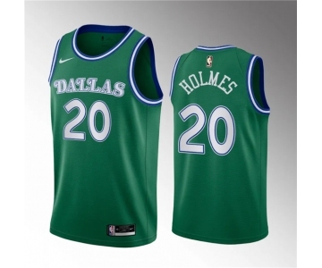 Men's Dallas Mavericks #20 Richaun Holmes Green 2023 Draft Classic Edition Stitched Basketball Jersey