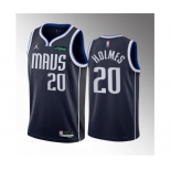 Men's Dallas Mavericks #20 Richaun Holmes Navy 2023 Draft Statement Edition Stitched Basketball Jersey