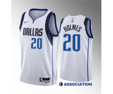 Men's Dallas Mavericks #20 Richaun Holmes White 2023 Draft Association Edition Stitched Basketball Jersey