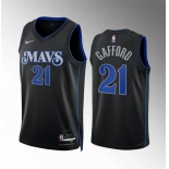 Men's Dallas Mavericks #21 Daniel Gafford Black 2023-24 City Edition Stitched Basketball Jersey